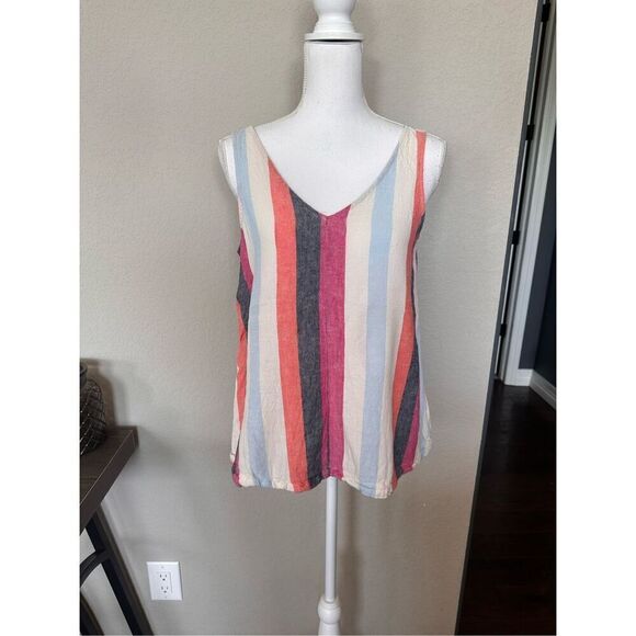 Striped Linen Feel Tank Top - Picture 1 of 5
